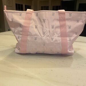 Victorias Secret Pink Striped Tote Bag